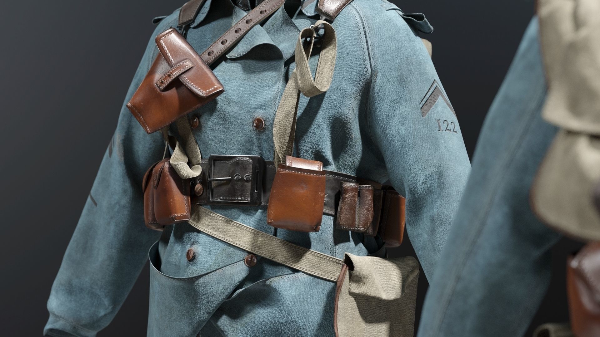 SOLDIER WWI France 3D model_8