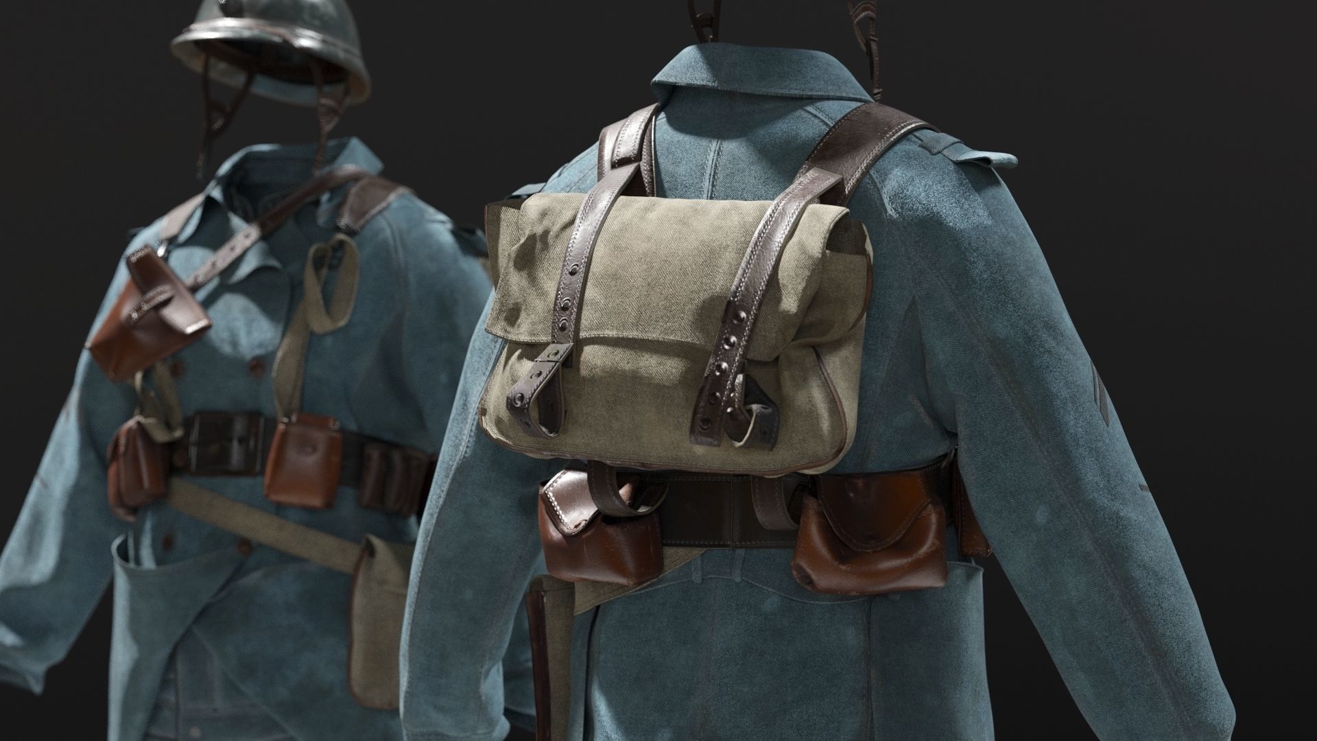 SOLDIER WWI France 3D model_13