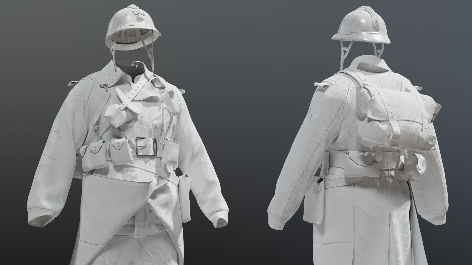 SOLDIER WWI France 3D model_15