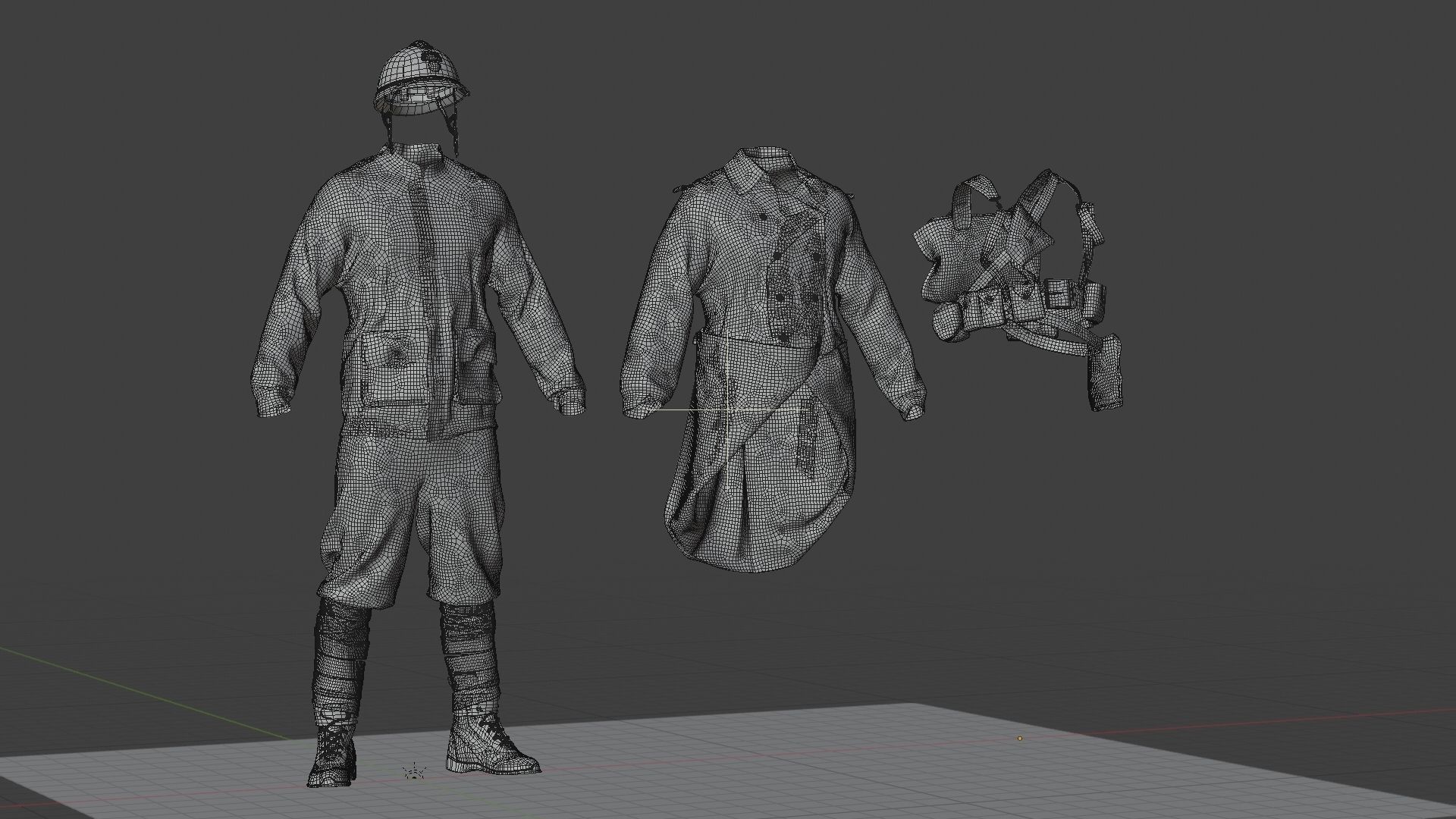 SOLDIER WWI France 3D model_27