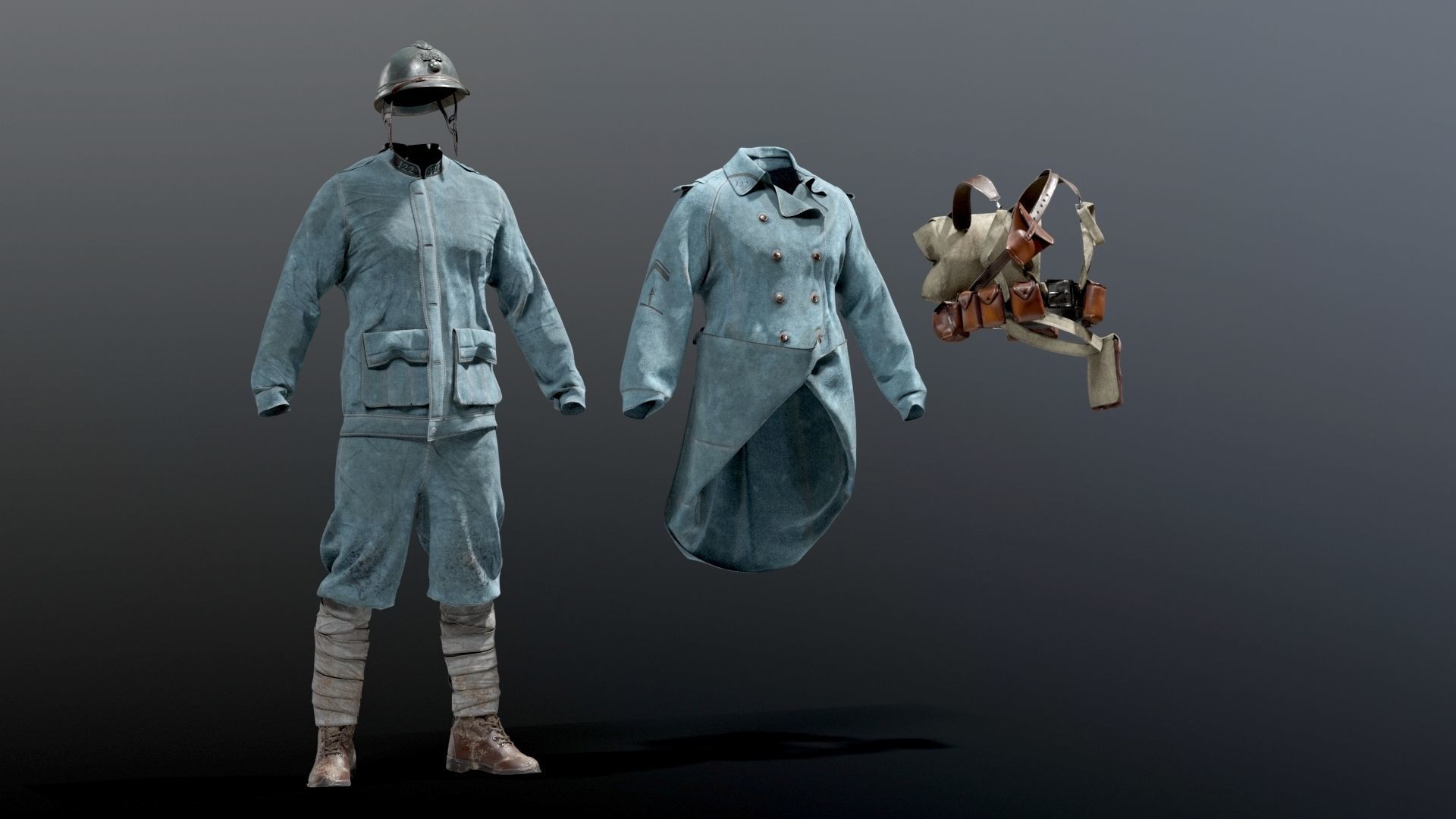 SOLDIER WWI France 3D model_2