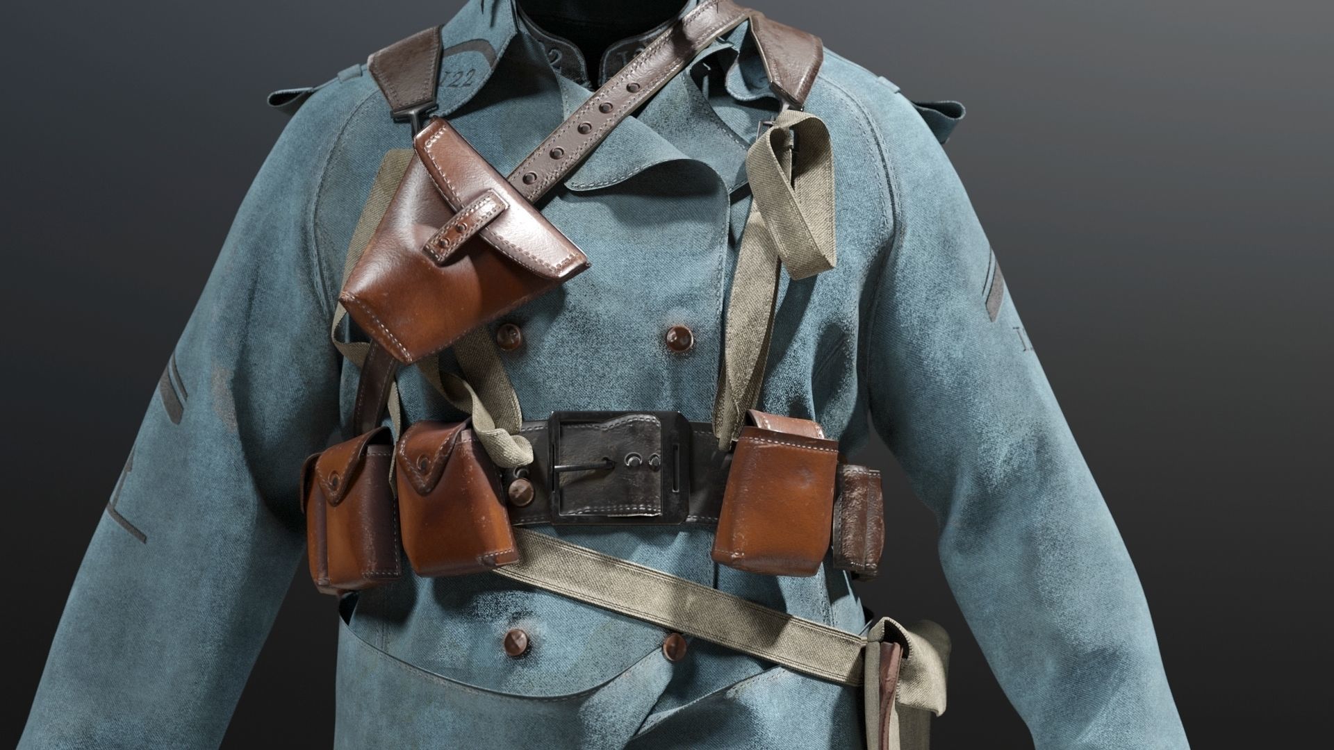 SOLDIER WWI France 3D model_9