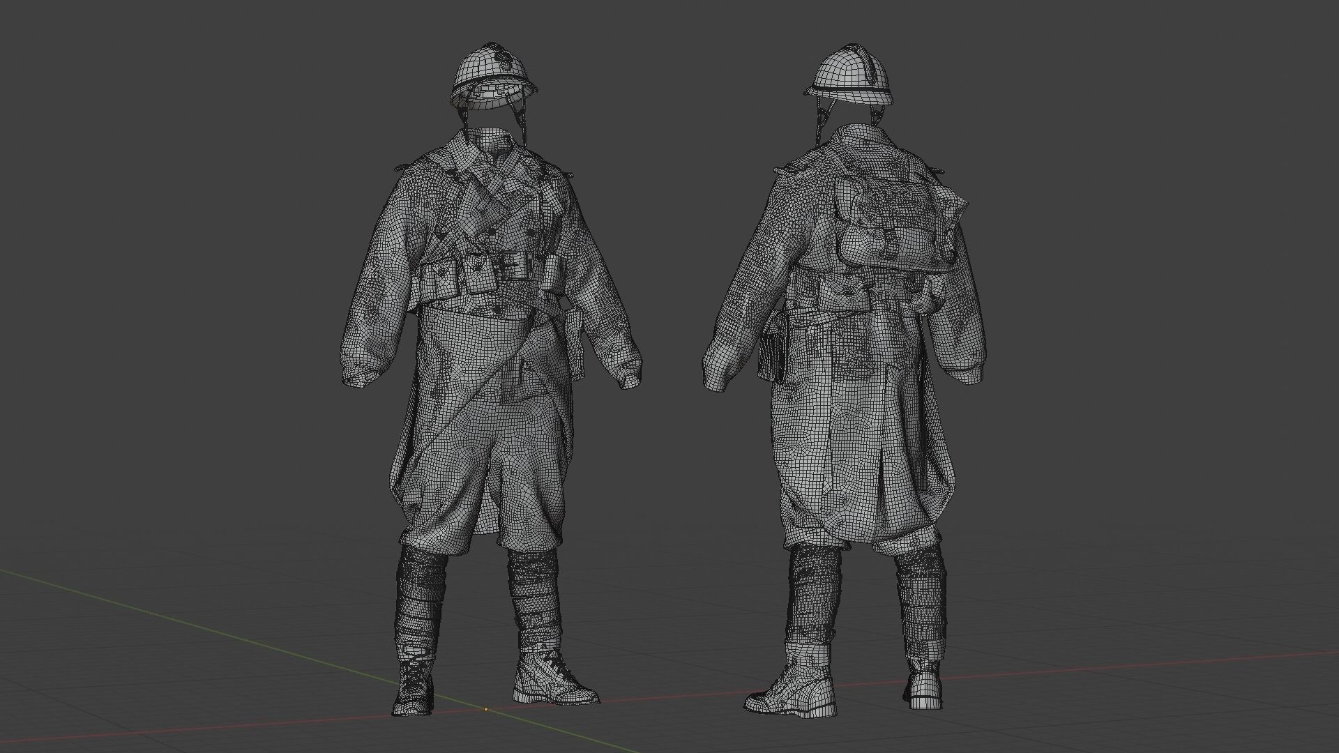 SOLDIER WWI France 3D model_26