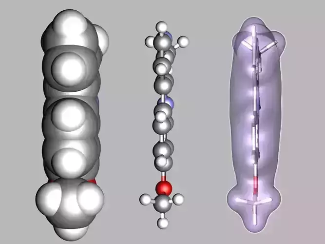 Harmine molecule 3D model