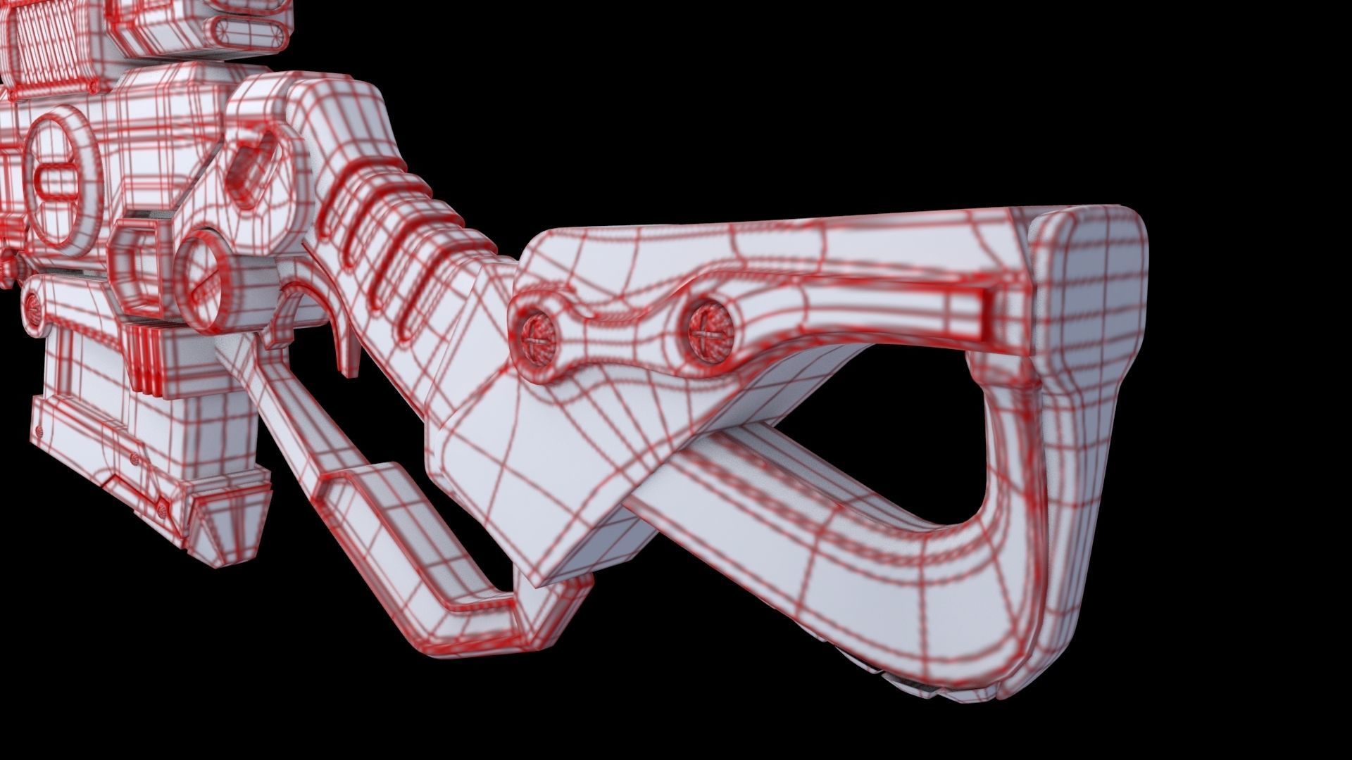 Sci-Fi Rifle  Low-poly 3D model_14