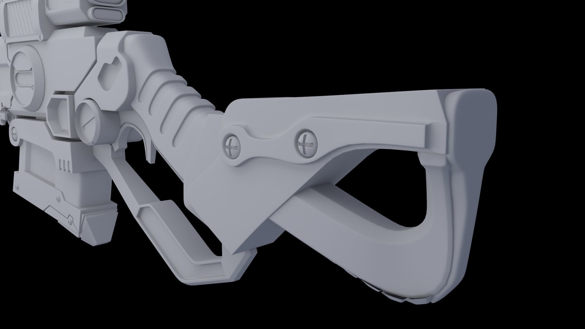 Sci-Fi Rifle  Low-poly 3D model_5