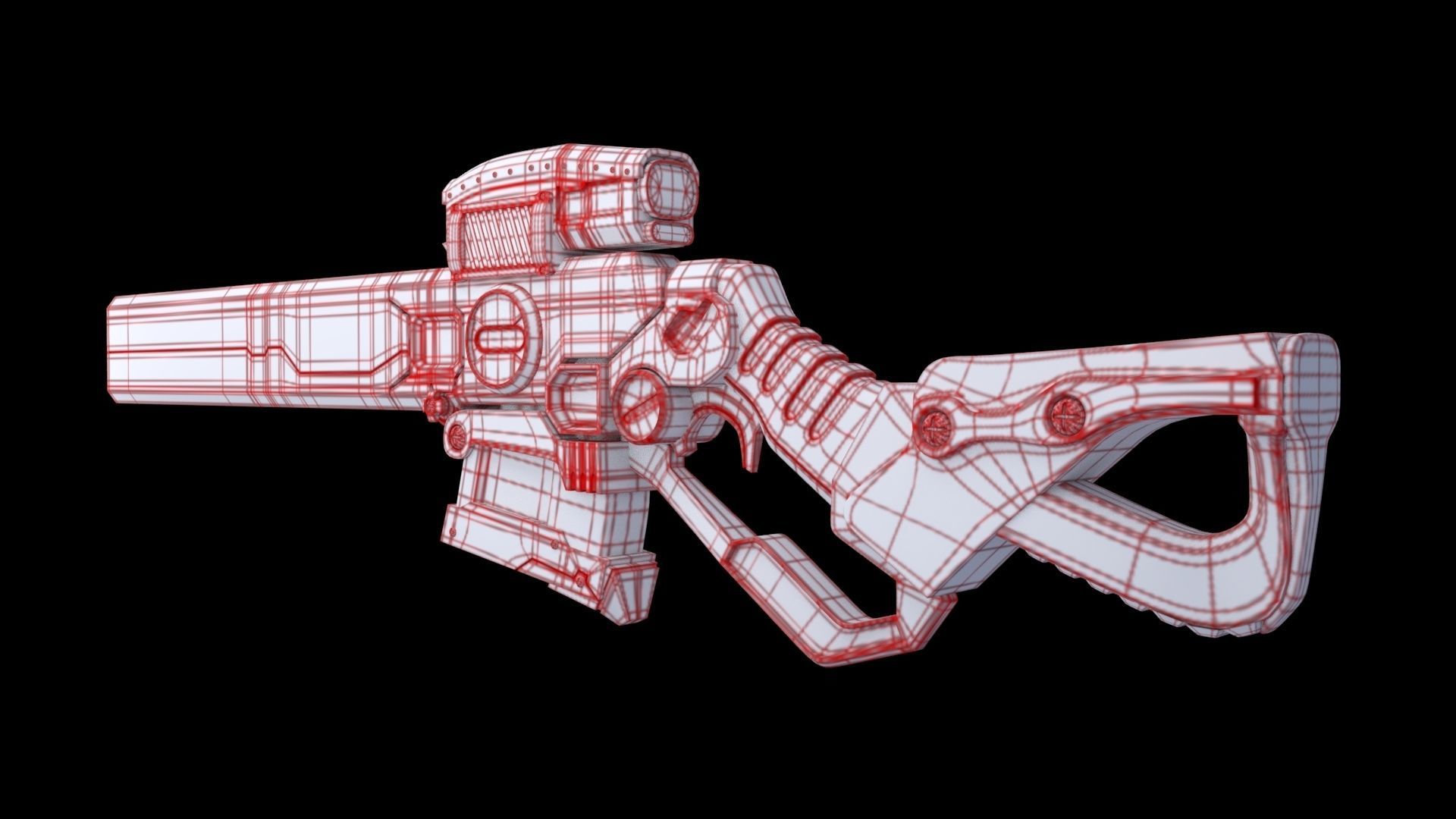 Sci-Fi Rifle  Low-poly 3D model_11