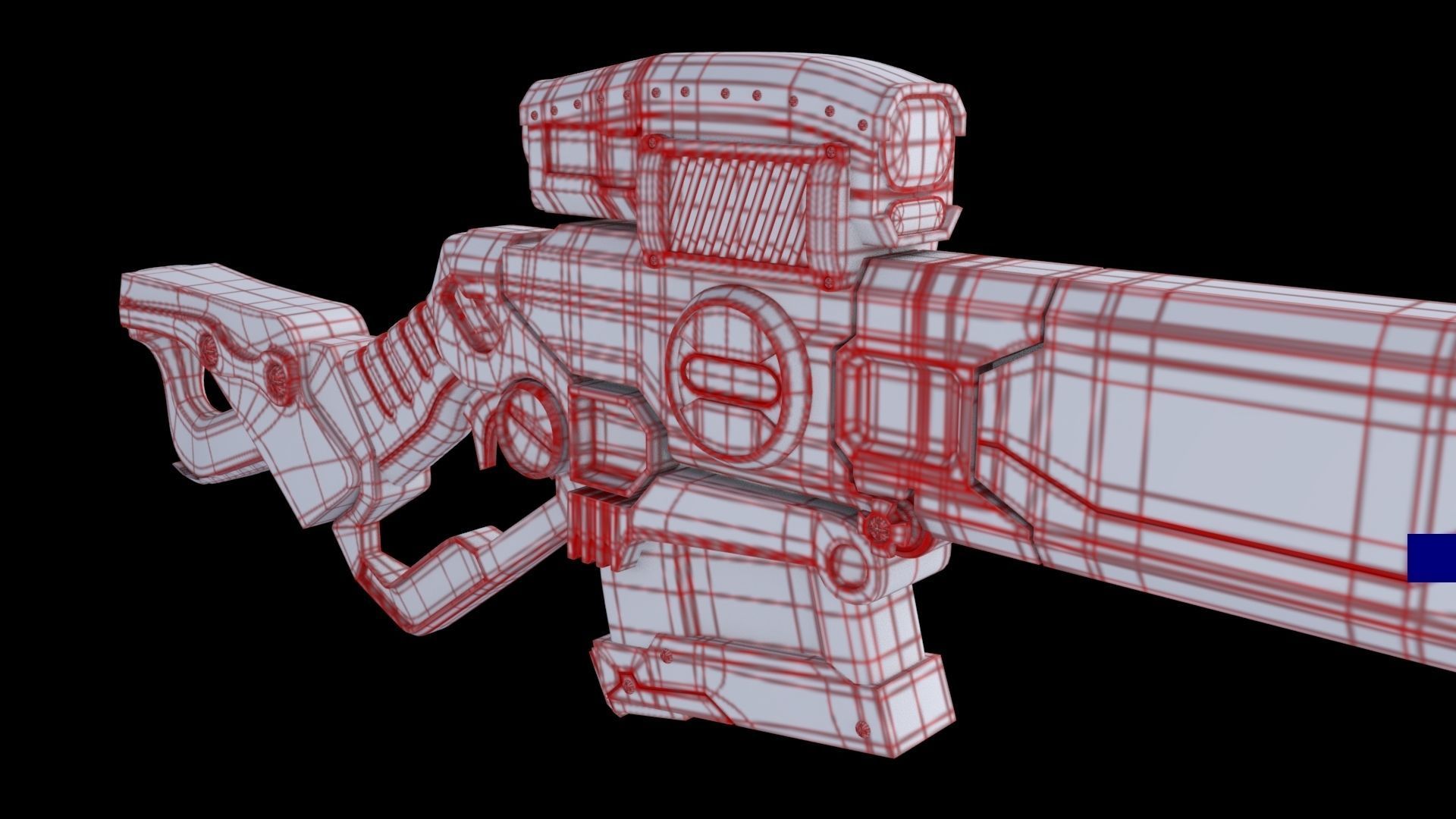 Sci-Fi Rifle  Low-poly 3D model_13