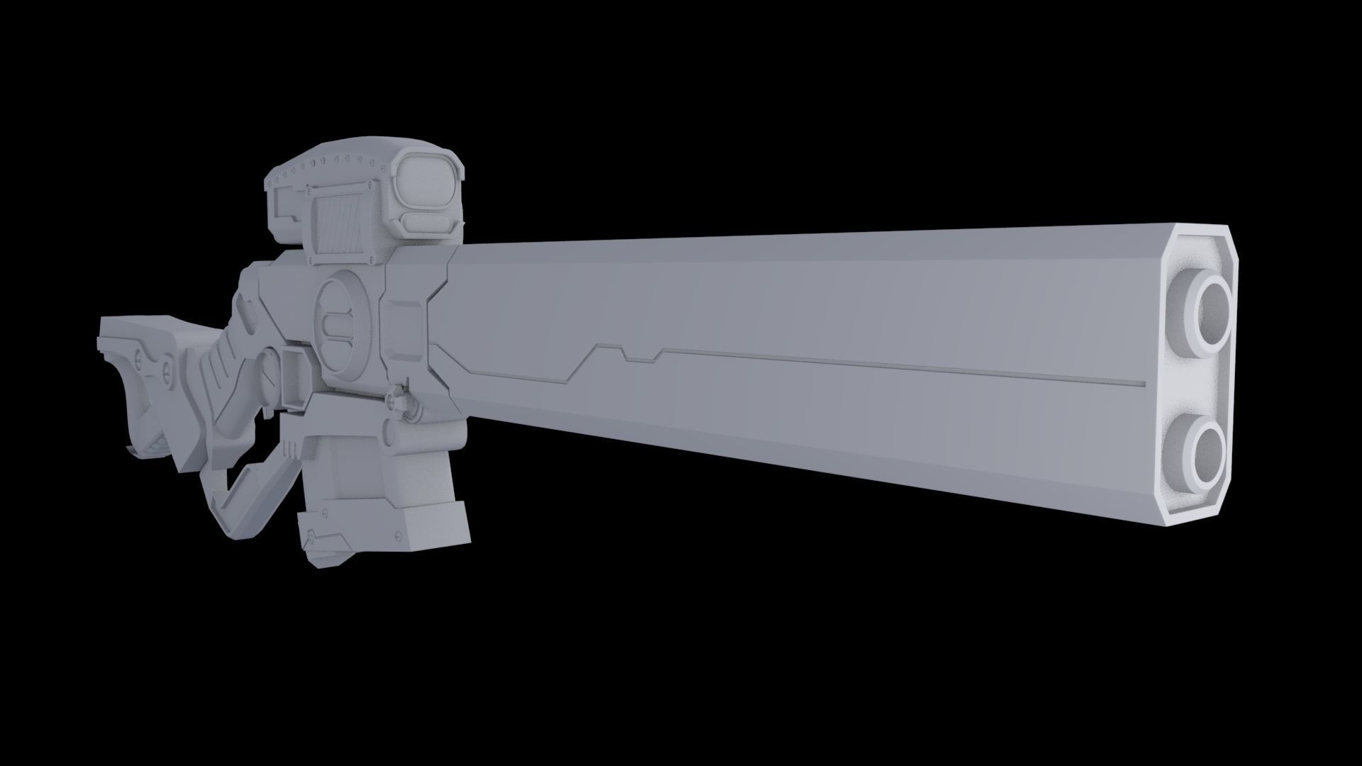Sci-Fi Rifle  Low-poly 3D model_1