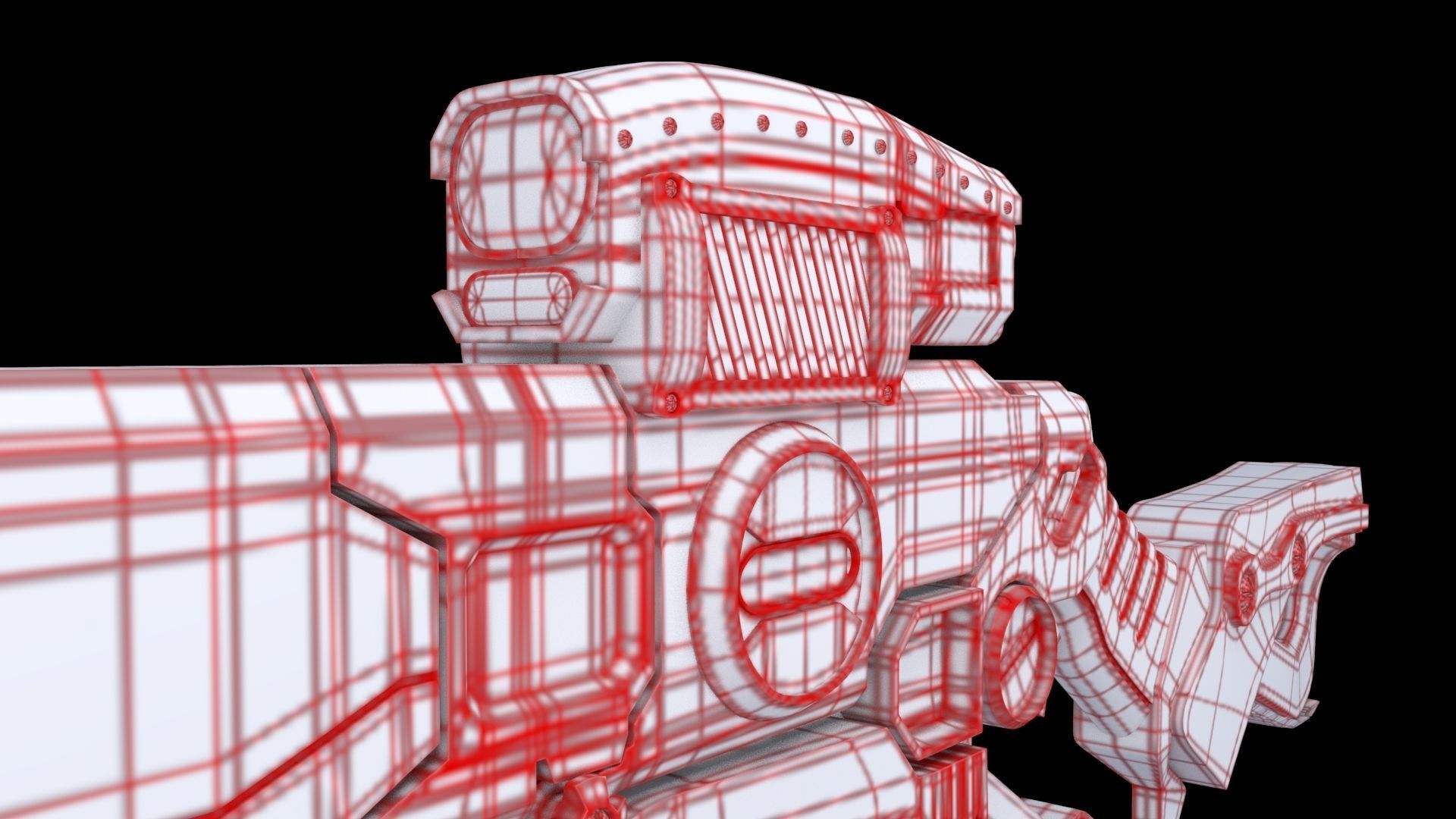 Sci-Fi Rifle  Low-poly 3D model_15