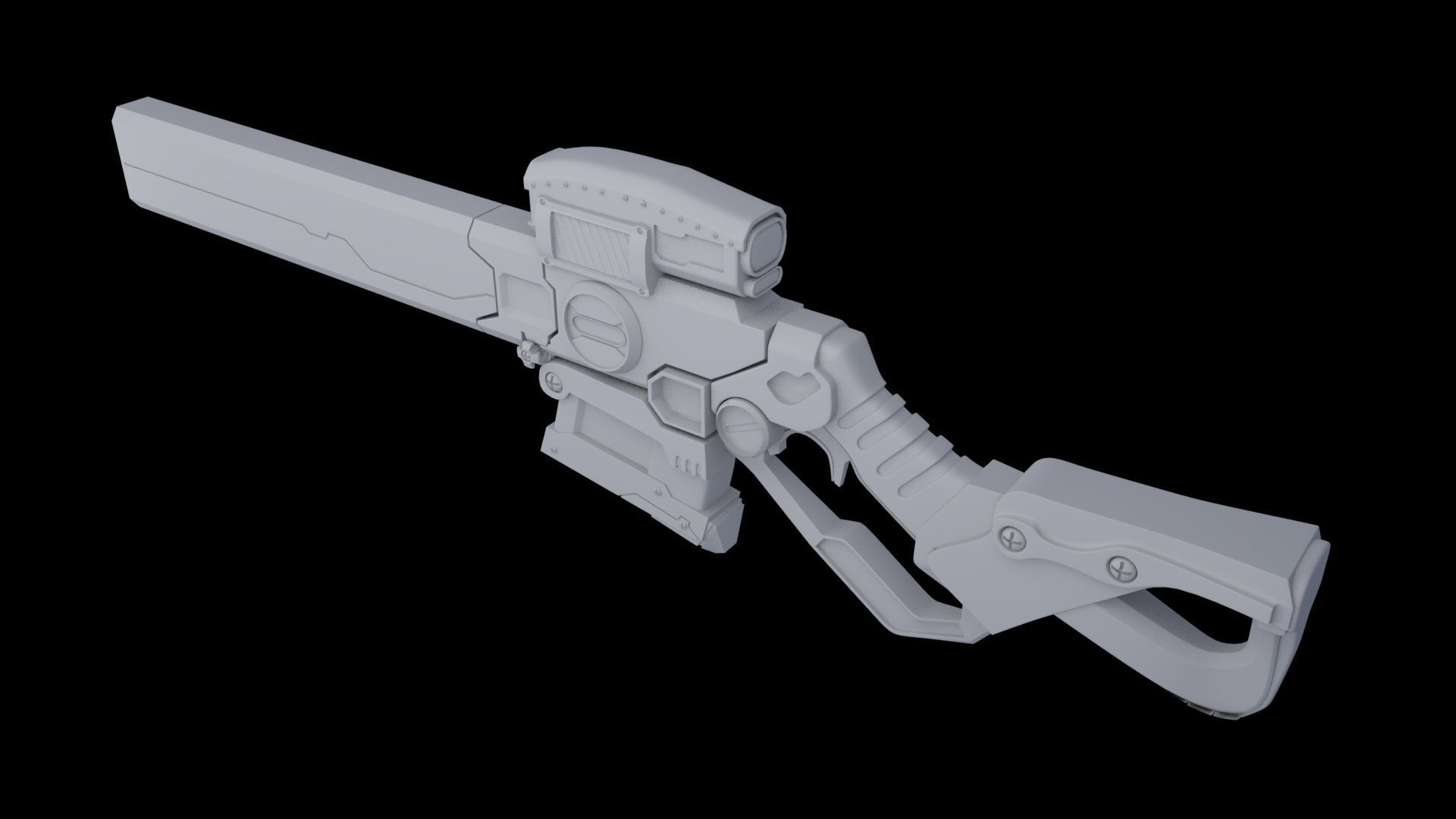Sci-Fi Rifle  Low-poly 3D model_4