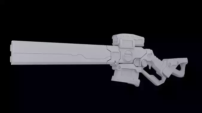 Sci-Fi Rifle  Low-poly 3D model