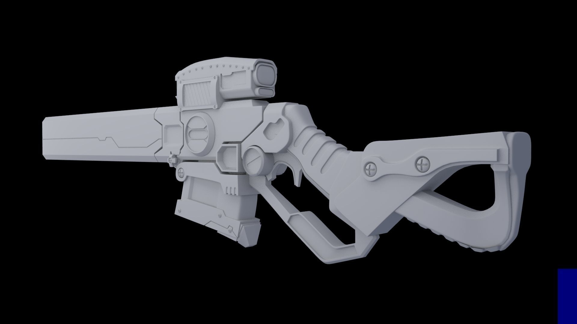 Sci-Fi Rifle  Low-poly 3D model_2