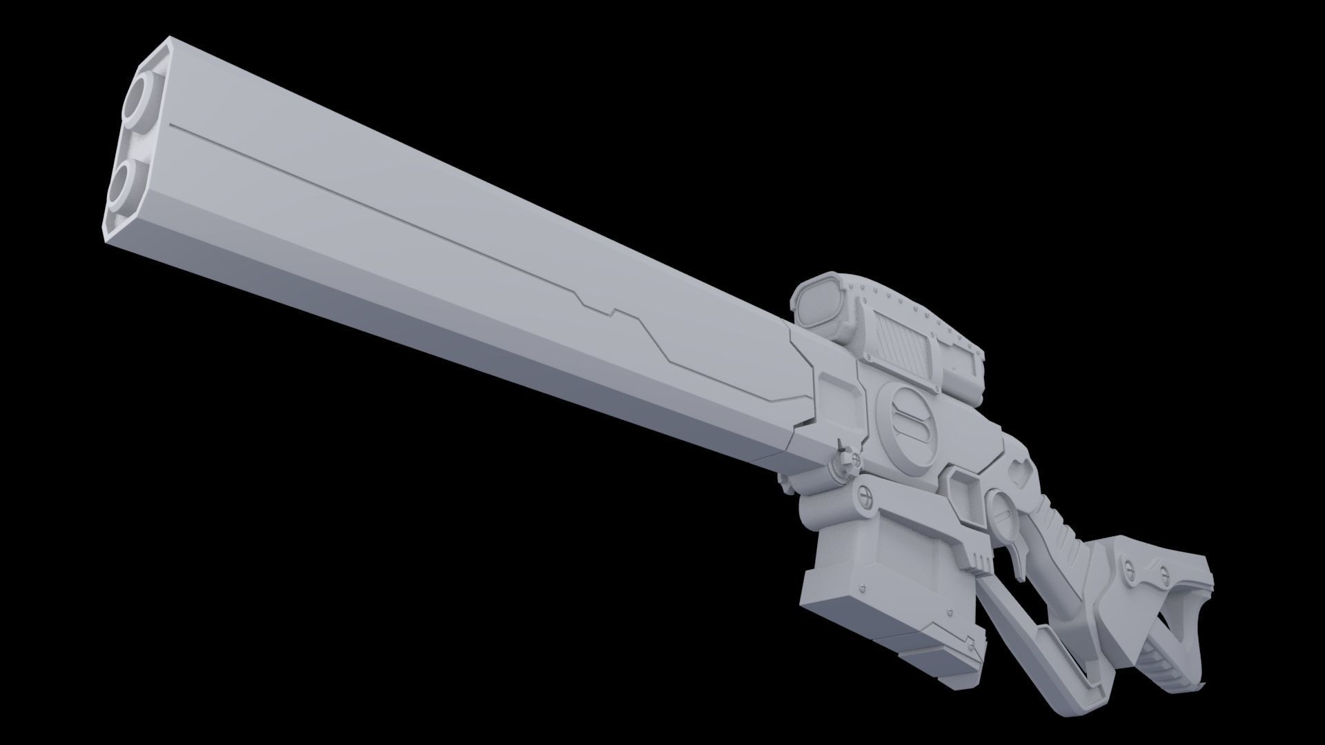 Sci-Fi Rifle  Low-poly 3D model_7