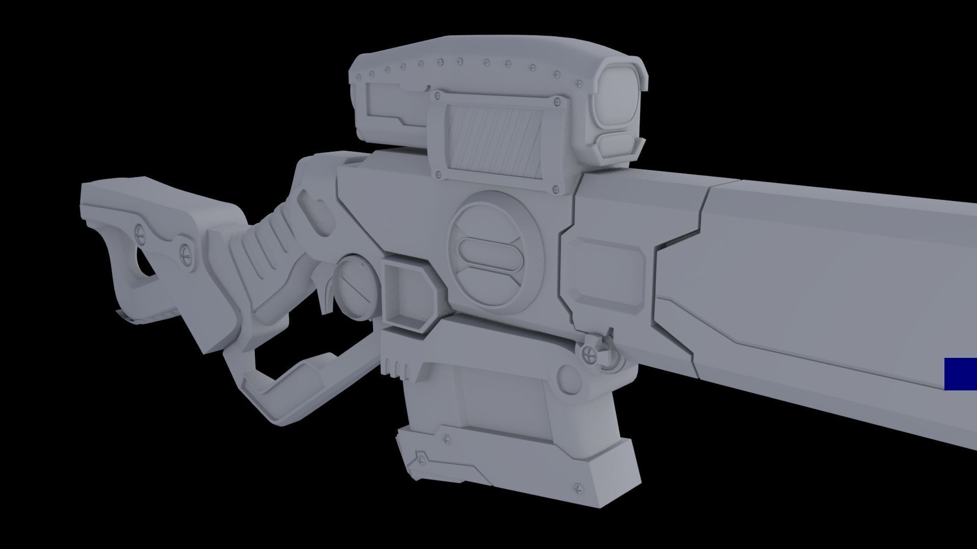 Sci-Fi Rifle  Low-poly 3D model_8