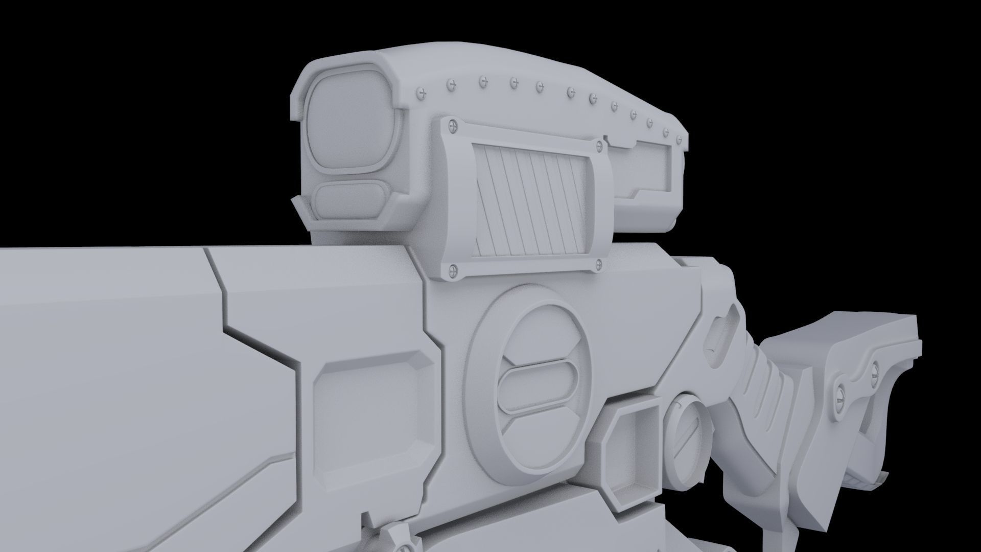 Sci-Fi Rifle  Low-poly 3D model_6