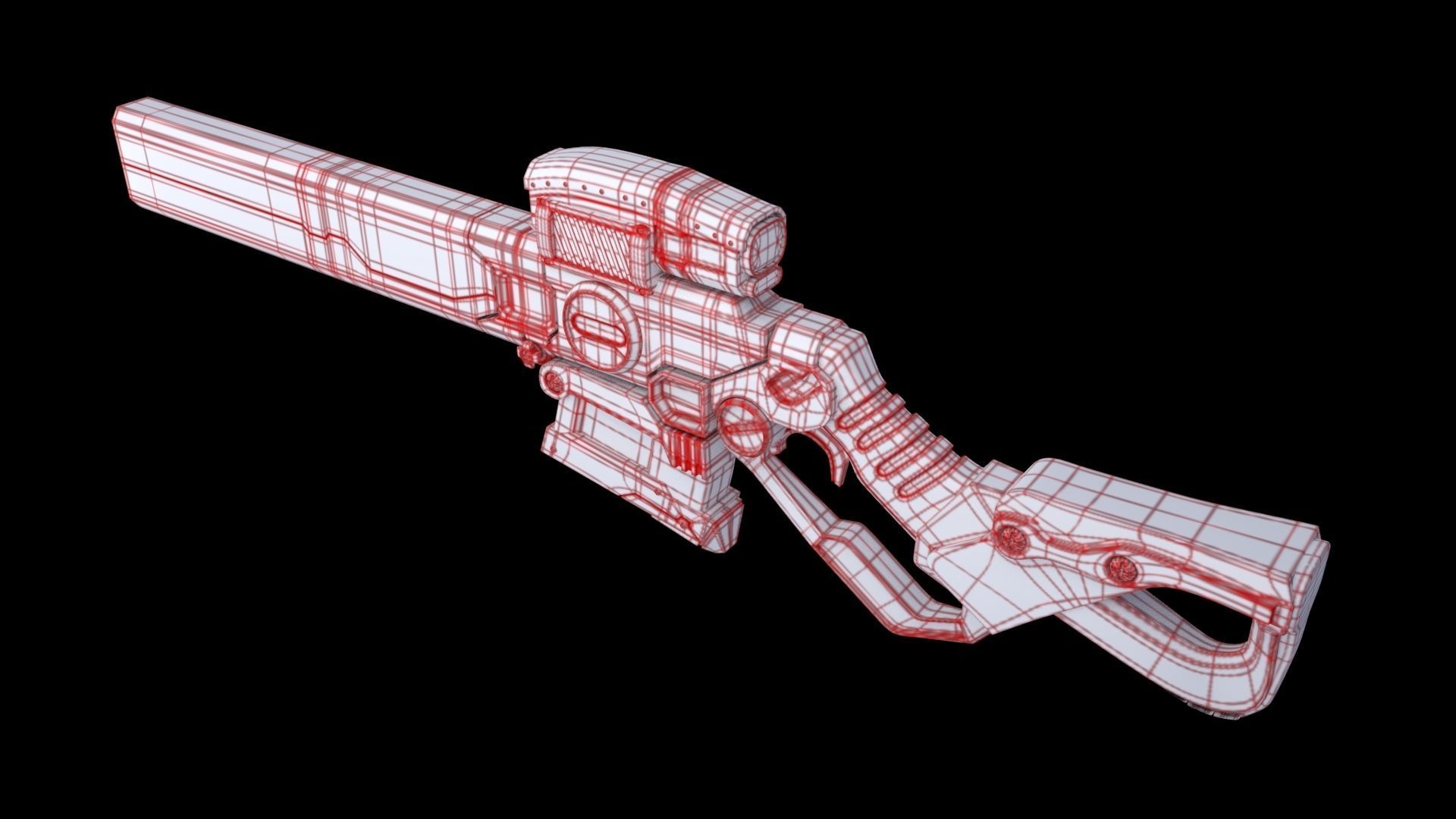 Sci-Fi Rifle  Low-poly 3D model_12