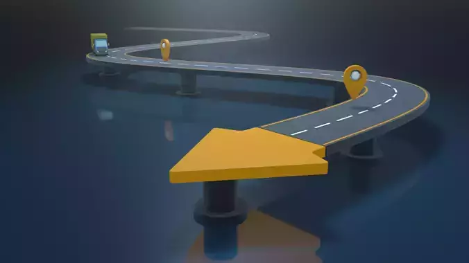 arrow shaped Low-poly 3D model