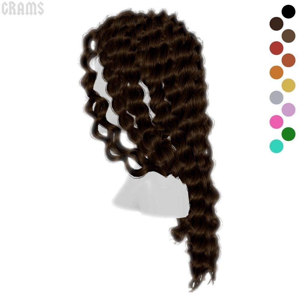 Twist Hair 3D model_2