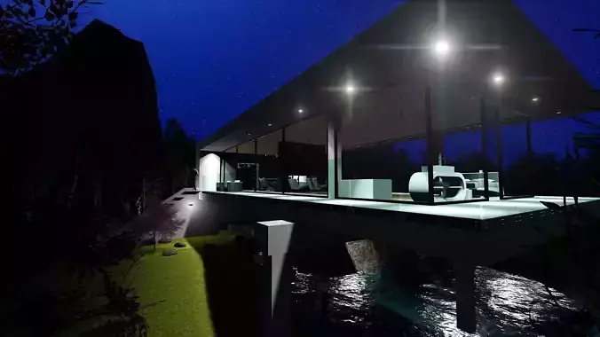 Waterfall House 3D model