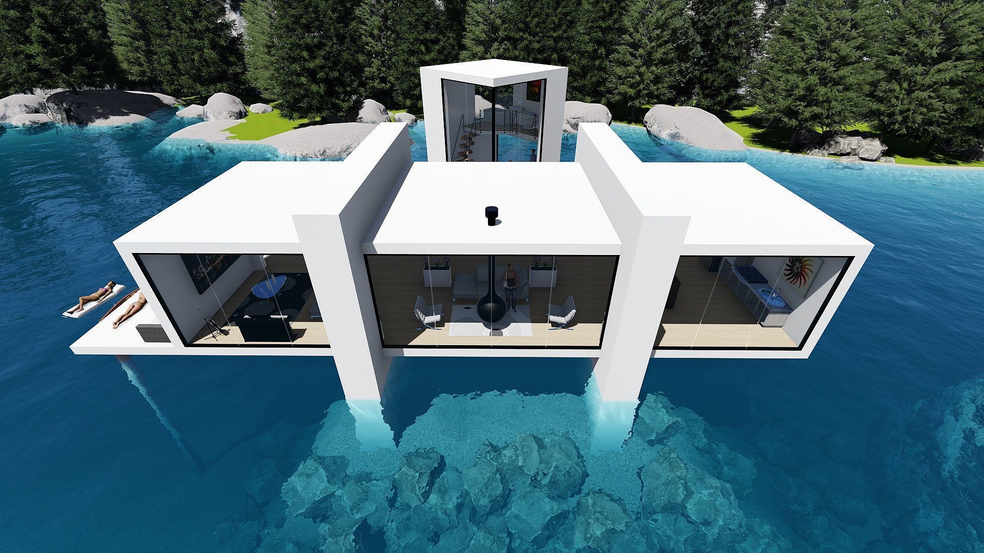 House on the Lake 3D model_8