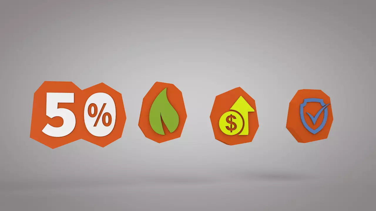 symbols set of icons with different percentages Low-poly 3D model