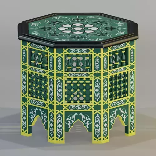 Moroccan octagonal side table 04