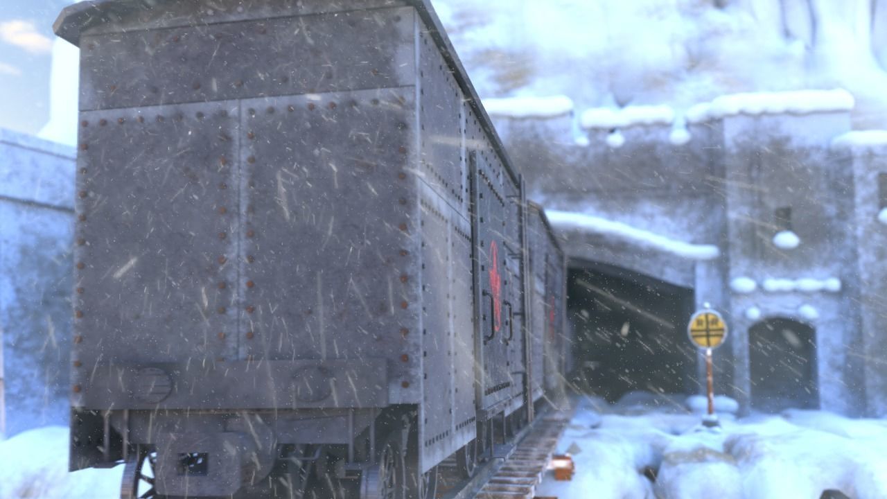 train in snow with star 3D model_2
