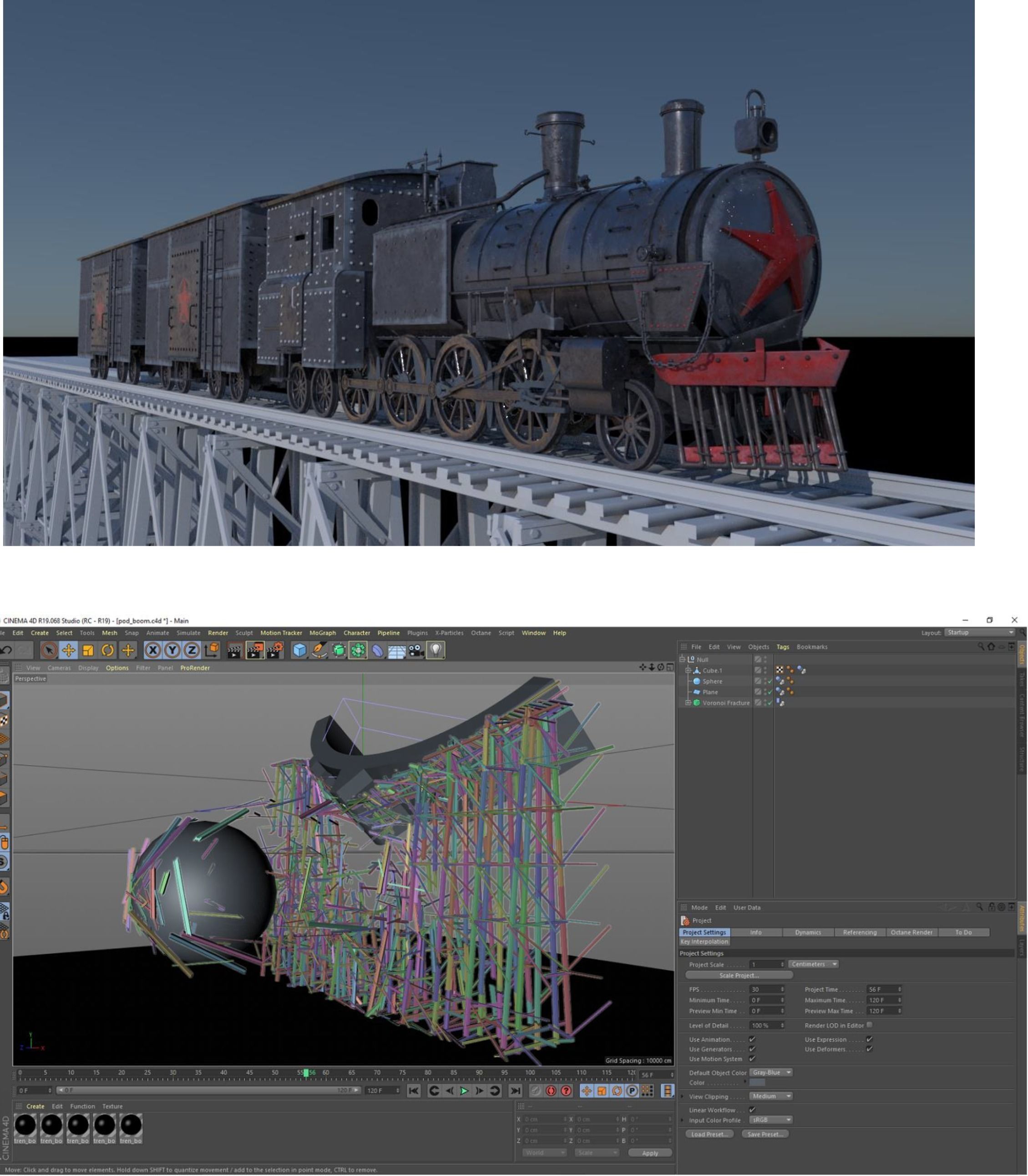 train in snow with star 3D model_17