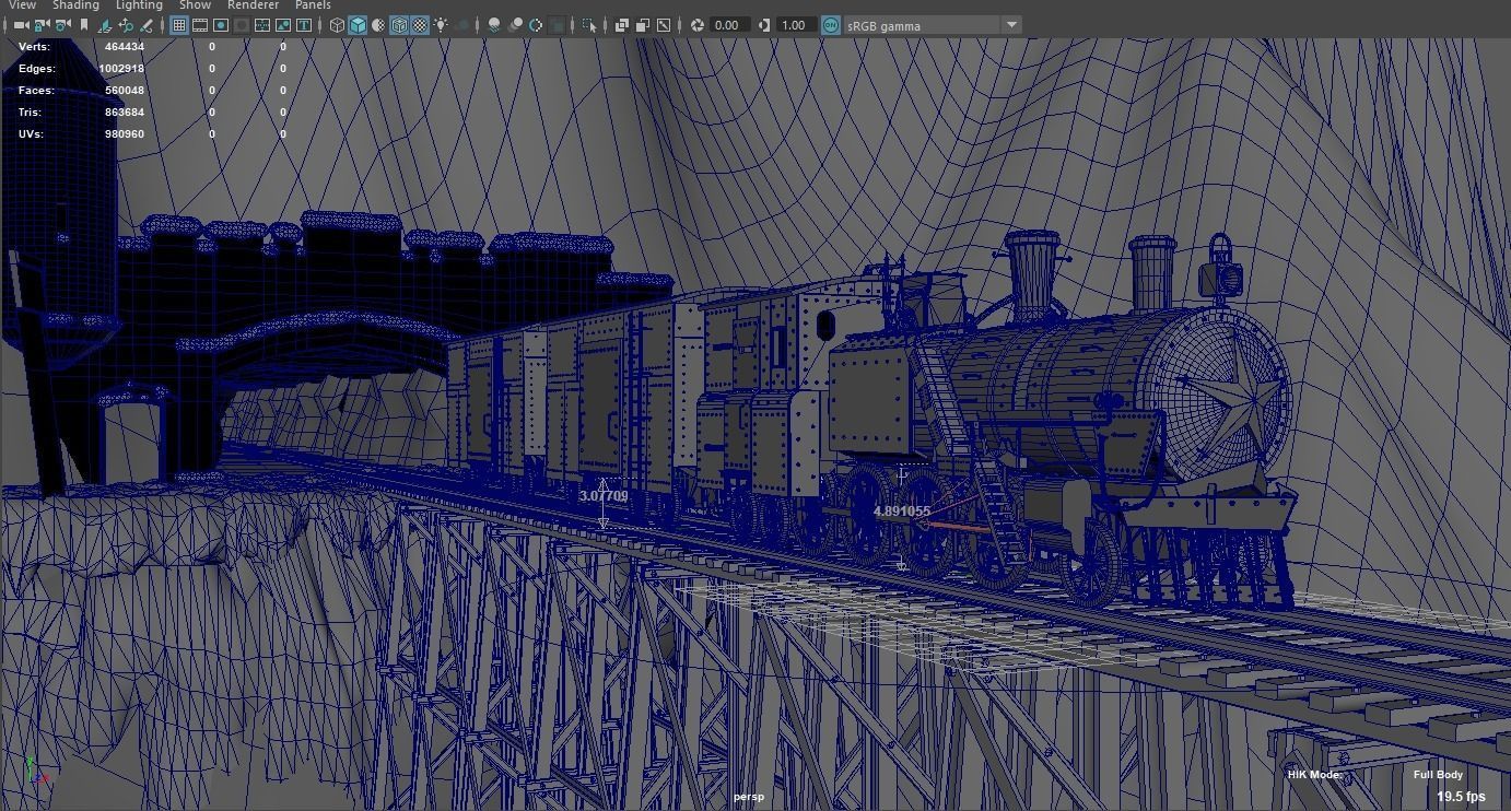 train in snow with star 3D model_19