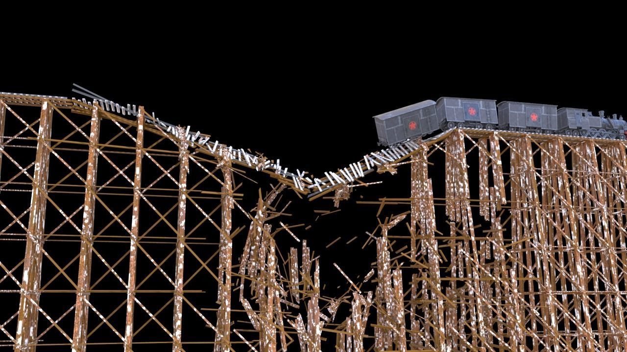 train in snow with star 3D model_13