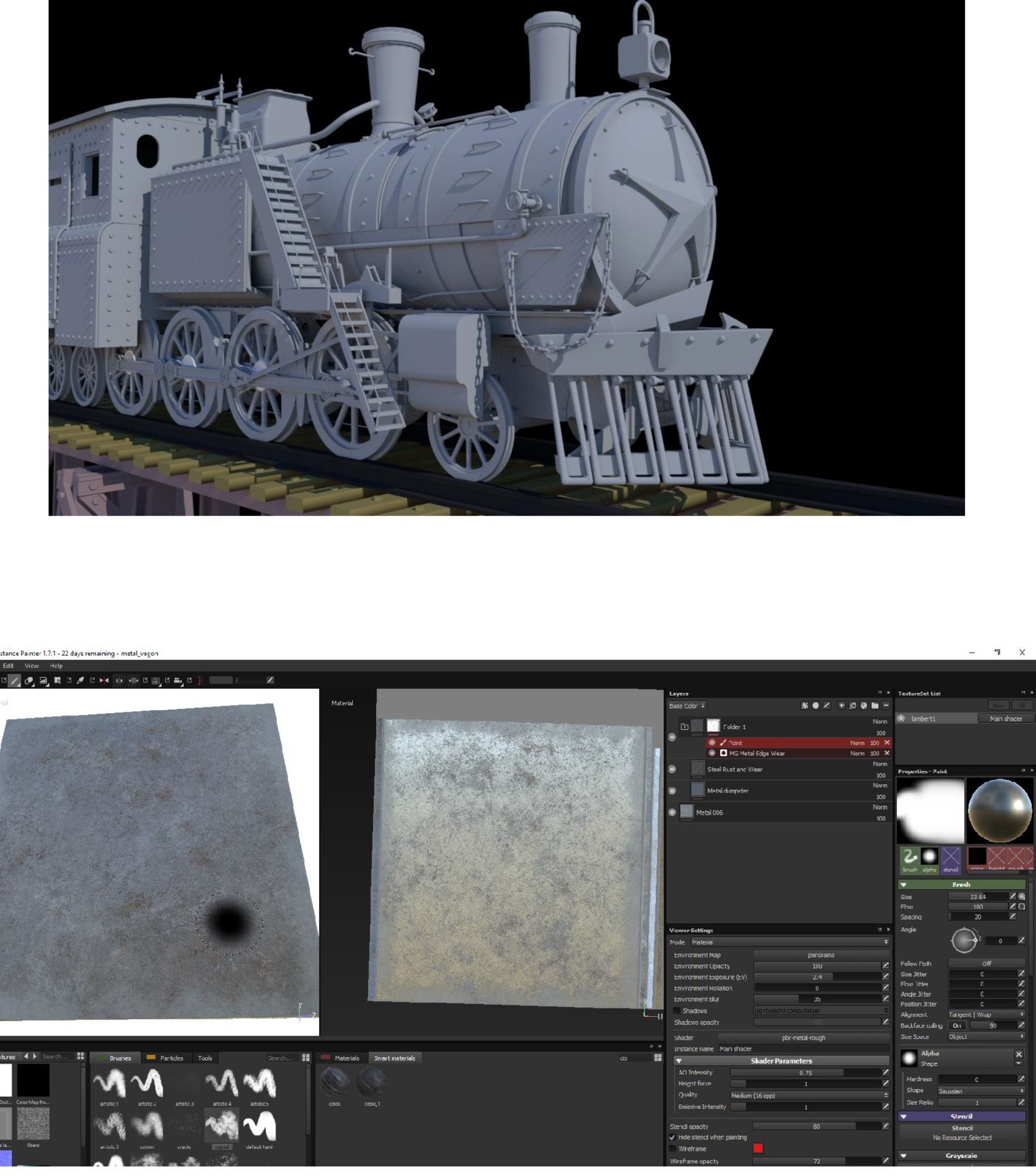 train in snow with star 3D model_18