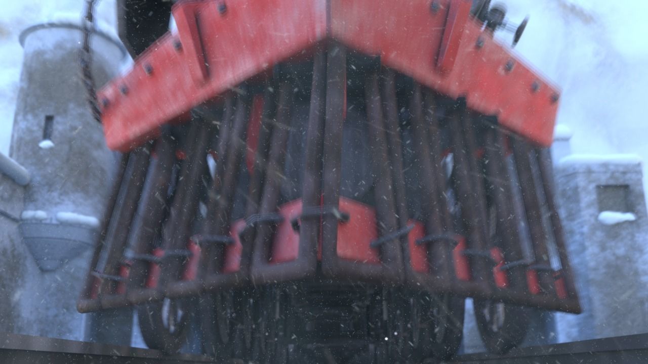 train in snow with star 3D model_11