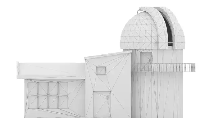 Nassau Astronomical Station low poly non texture version  Low-poly 3D model