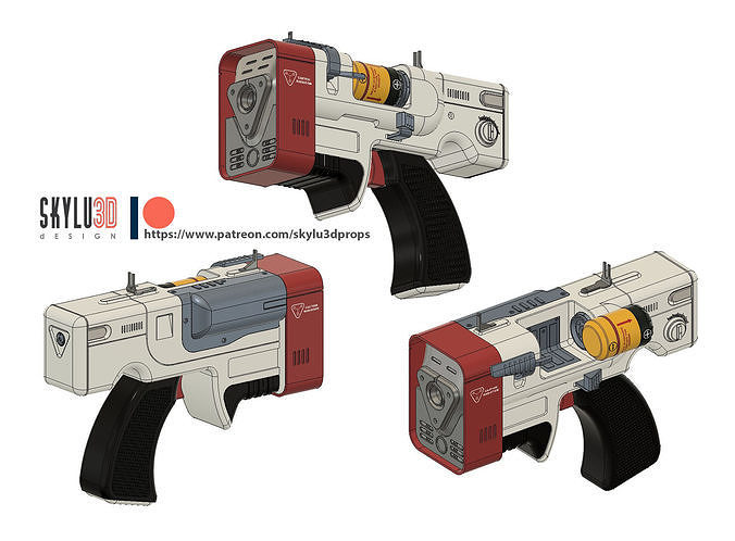 Institute Laser Pistol 3D Printing STL 3D print model