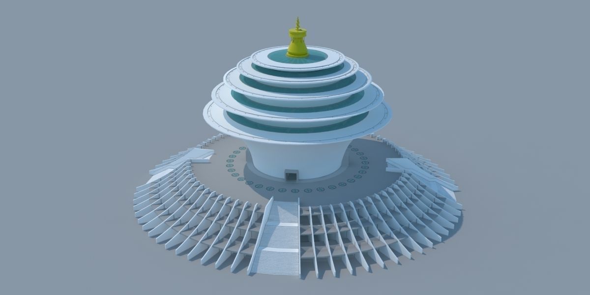 Lumbini Nepal Architecture 3D model_1