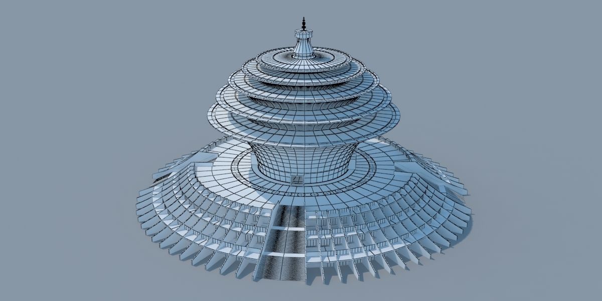 Lumbini Nepal Architecture 3D model_2