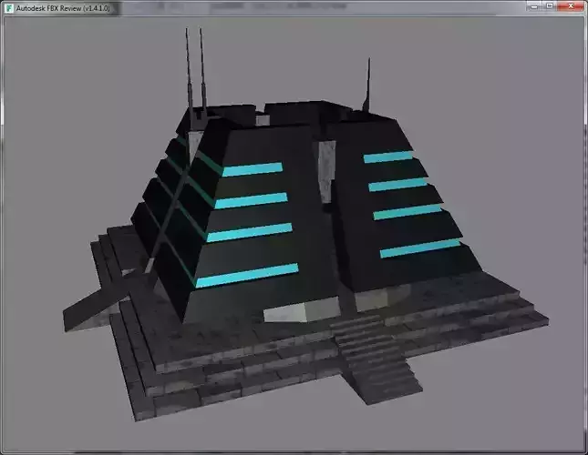 Pyramid Structure Sci-Fi Low-poly 3D model