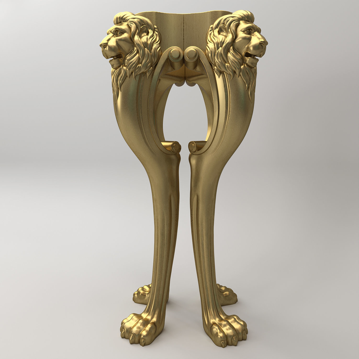 Lion Carved Leg 3D model_2