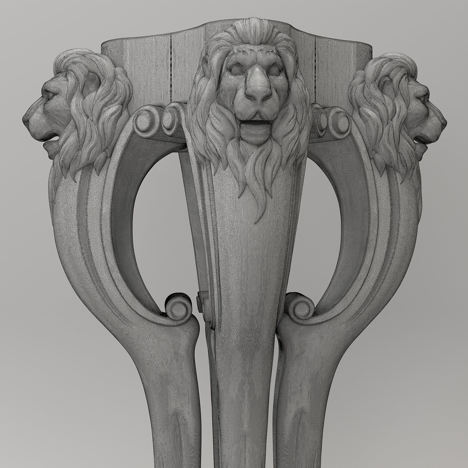Lion Carved Leg 3D model_4