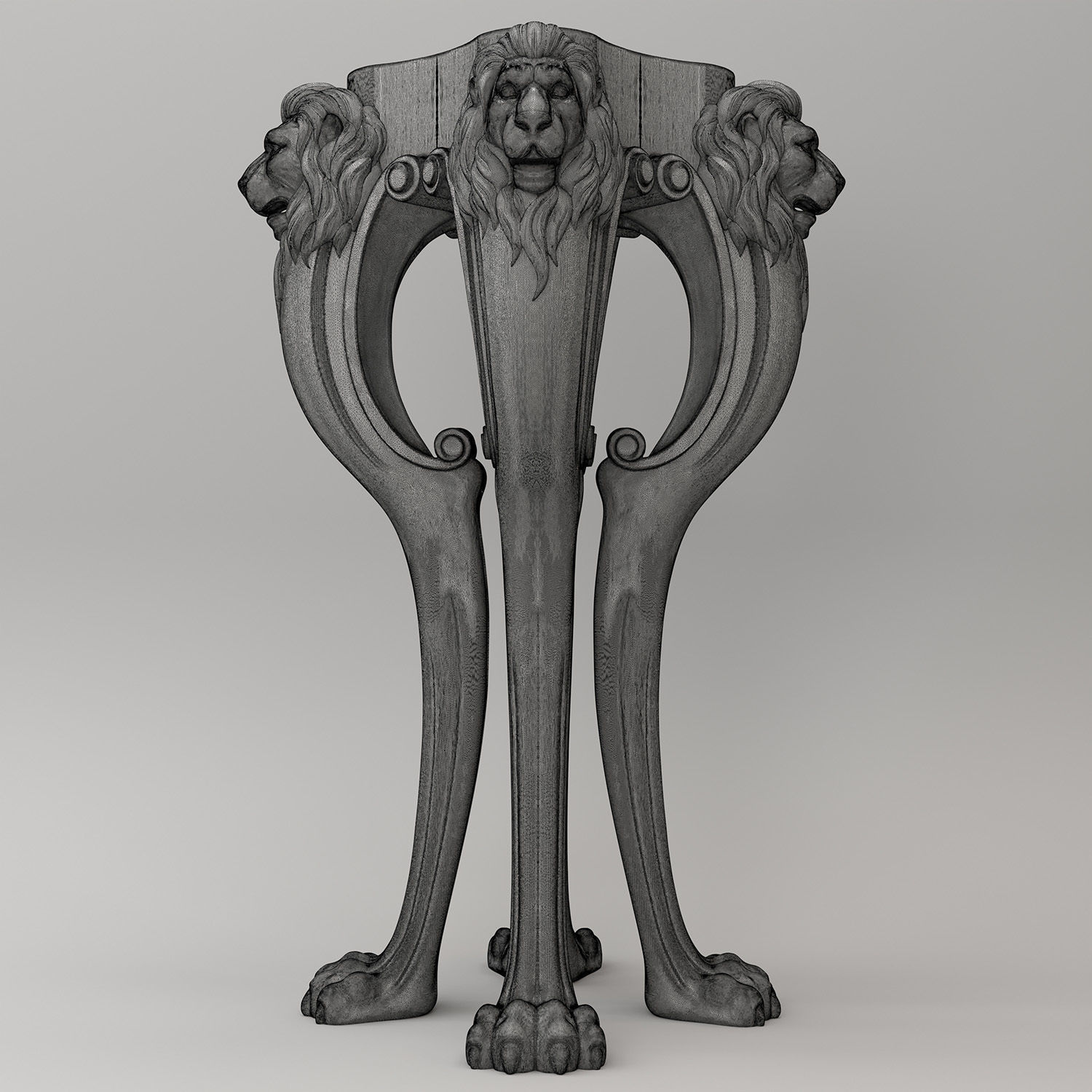 Lion Carved Leg 3D model_3