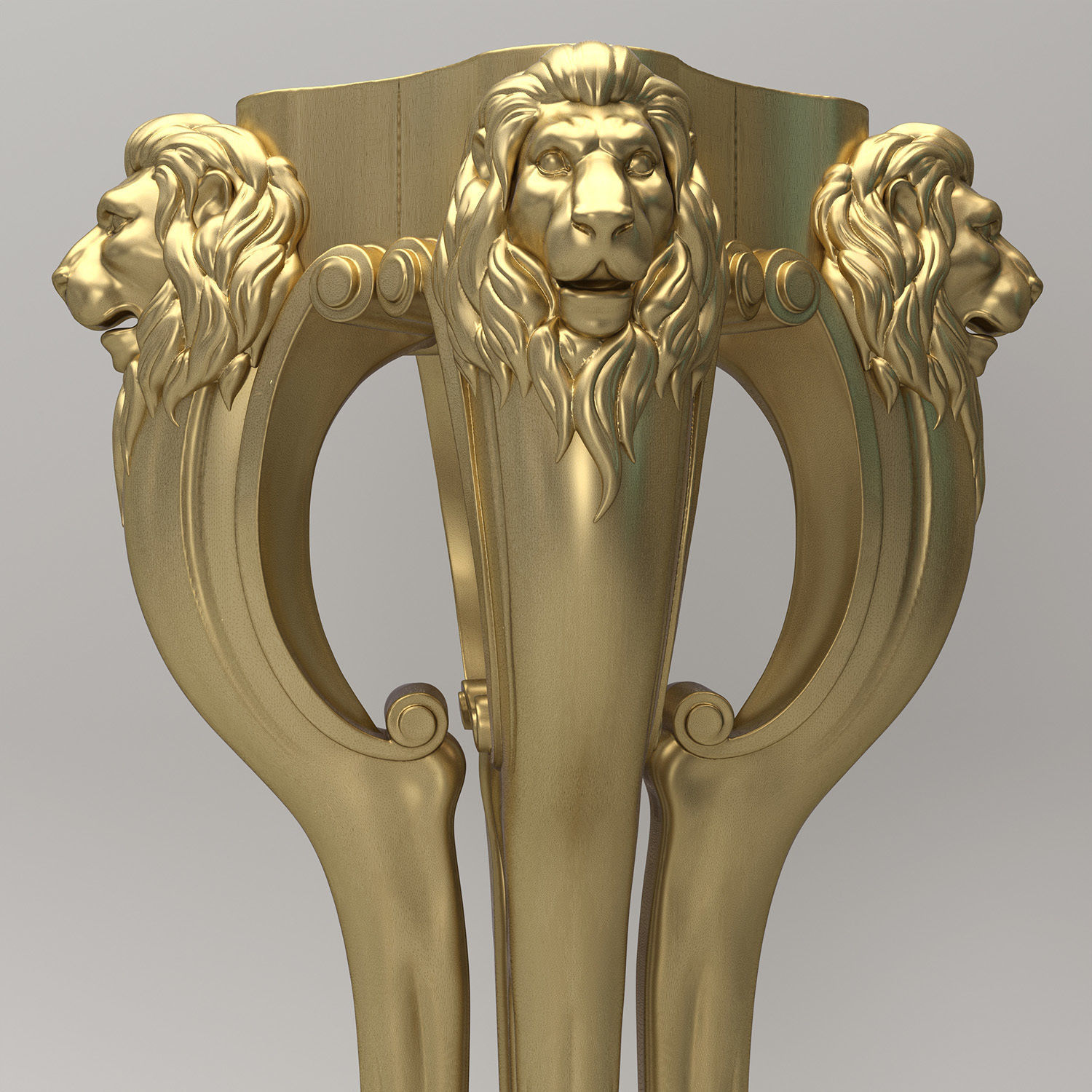Lion Carved Leg 3D model_1