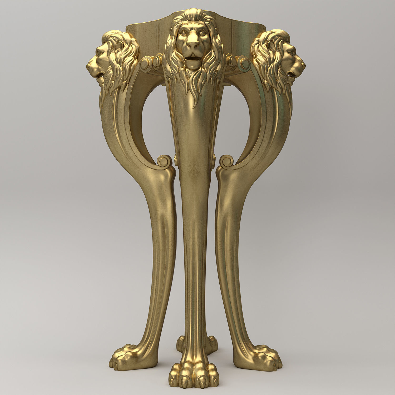 Lion Carved Leg 3D model_6