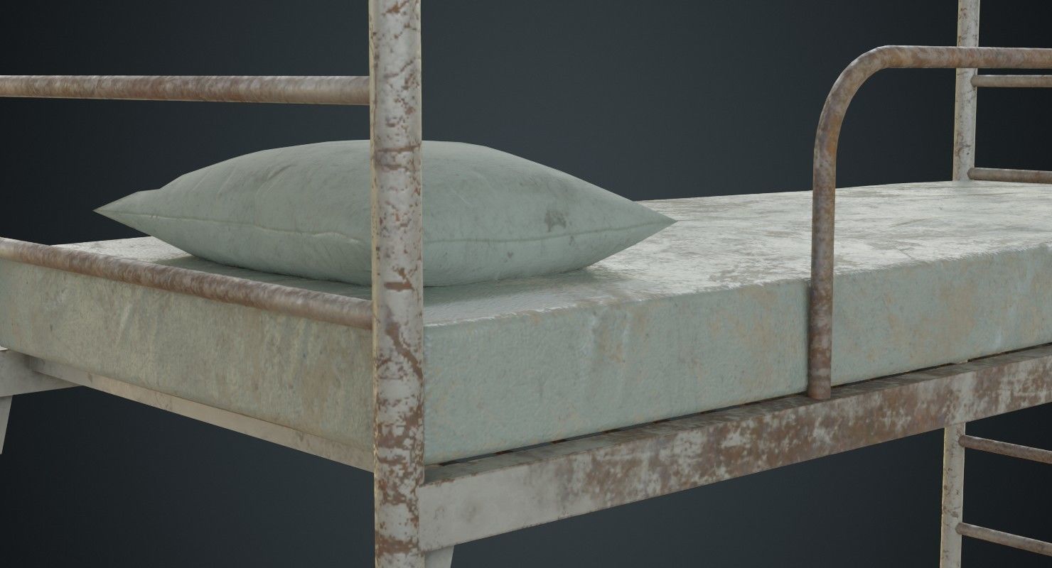 Bunk Bed 1B Low-poly 3D model_8
