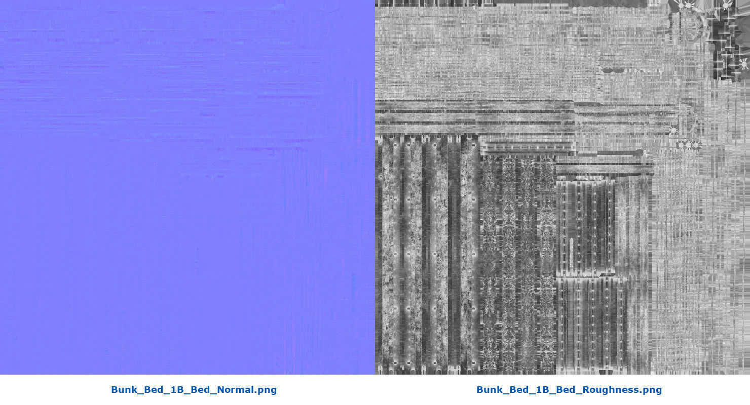 Bunk Bed 1B Low-poly 3D model_14