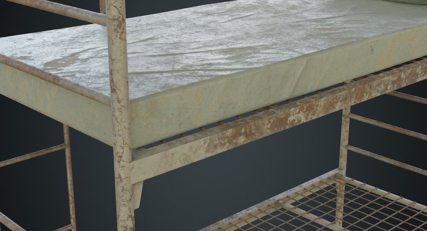 Bunk Bed 1B Low-poly 3D model_9