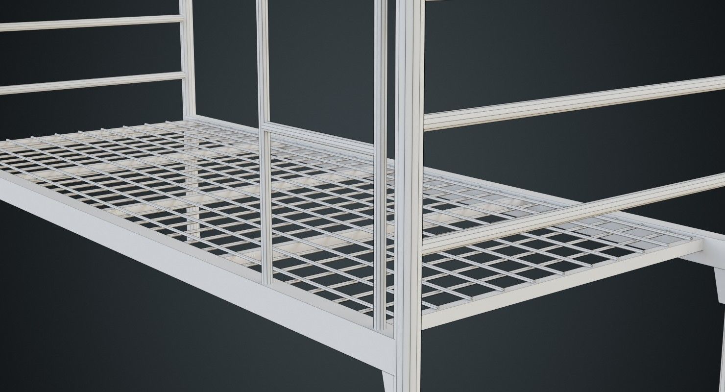 Bunk Bed 1B Low-poly 3D model_11