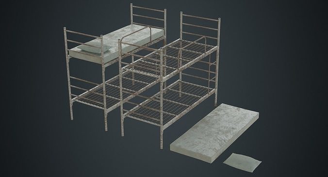 Bunk Bed 1B Low-poly 3D model
