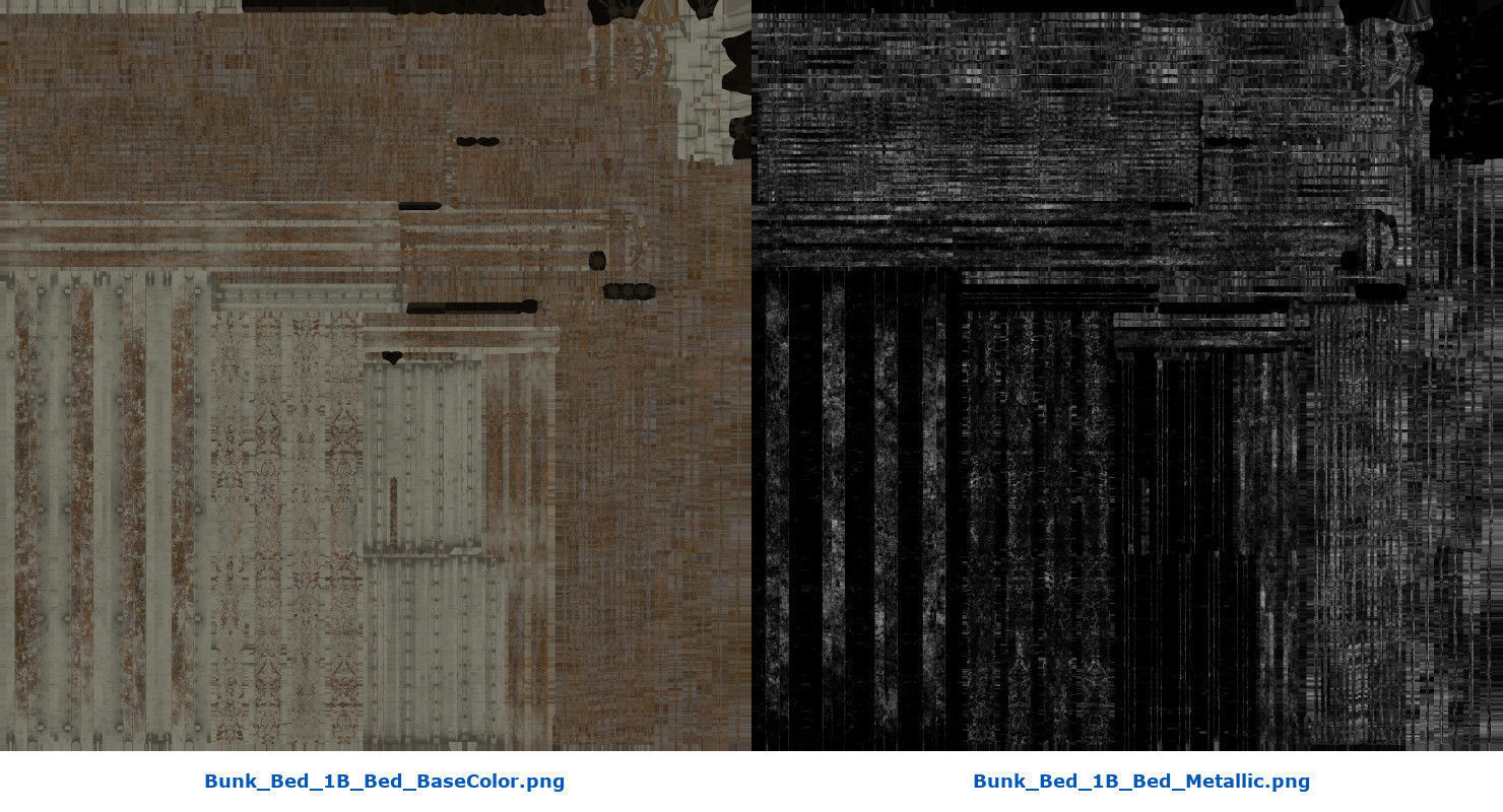 Bunk Bed 1B Low-poly 3D model_13