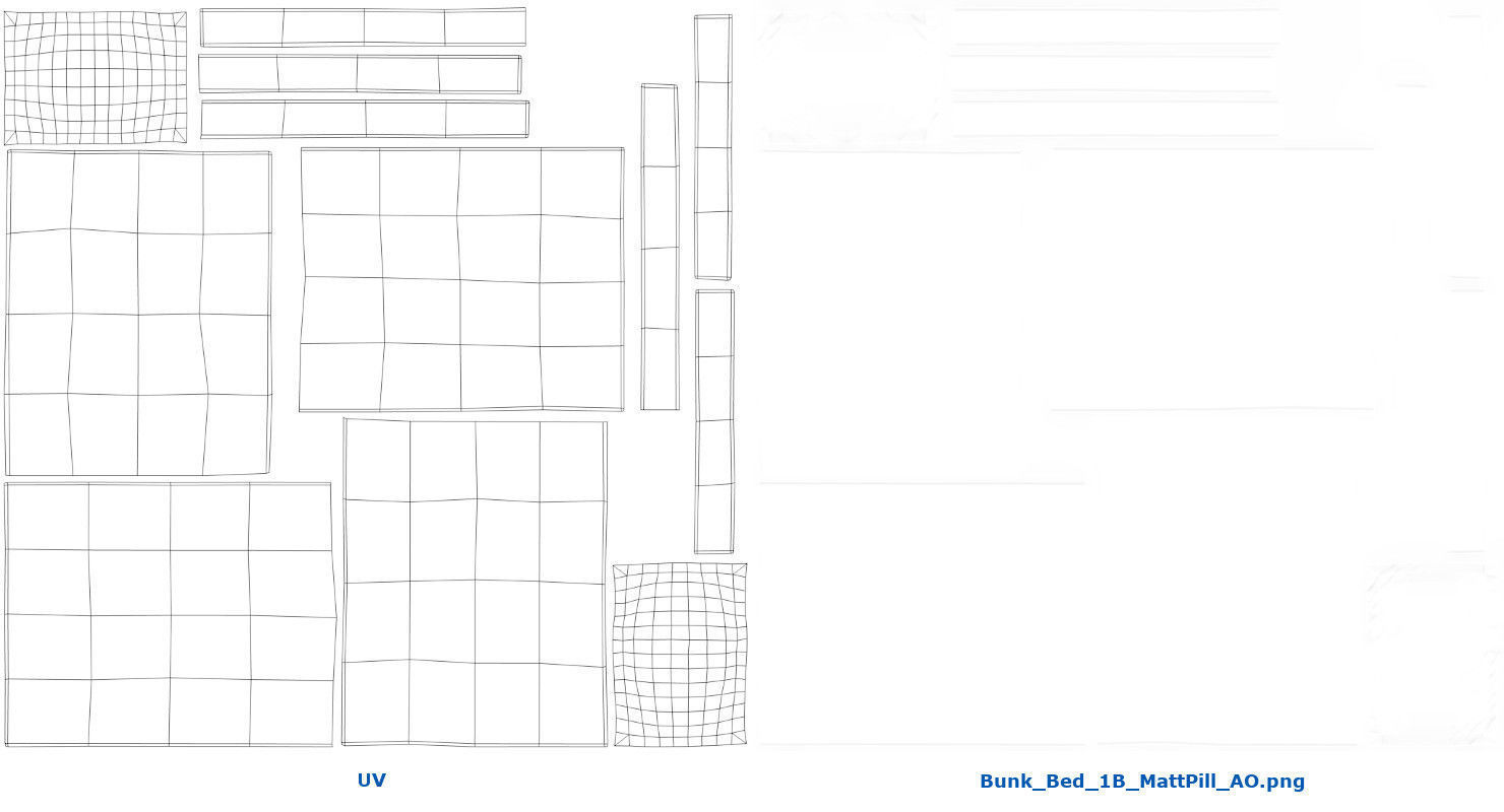 Bunk Bed 1B Low-poly 3D model_15